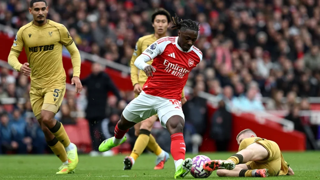 Eberechi Eze in action against former teammates