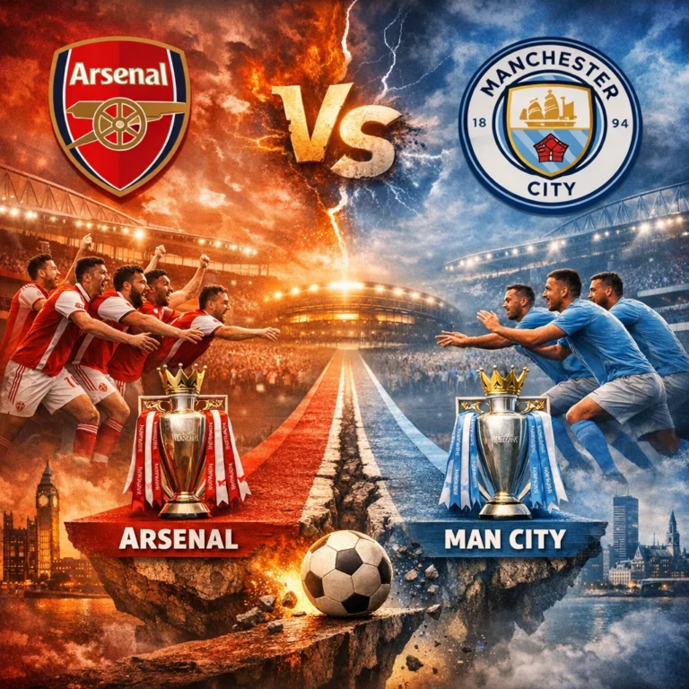 Arsenal face Manchester City in their chase for first Premier League title in 22 years